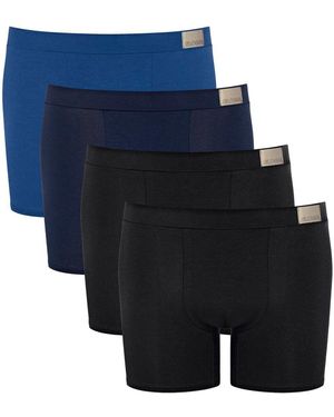 Sloggi Shorts, 4Er Pack Go Natural Short C4P, Boxershorts, Cotton Stretch Für Herren - Blau