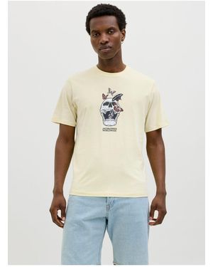 Jack & Jones T-Shirt Gedruckt Rundhalsausschnitt T-Shirt Für Herren - Weiß