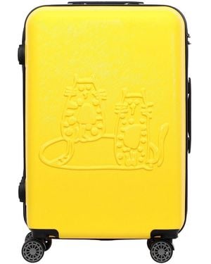BIGGDESIGN Cats Gelber Mittelgroßer 24-Zoll-Koffer