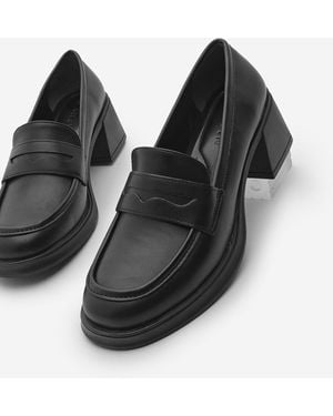 Marjin Schwarzer Loafer Von Seriz – Freizeitschuhe Mit Dickem Absatz Für Damen