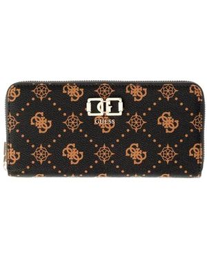 Guess Portafoglio Grande Con Cerniera E Logo Emelie - Nero