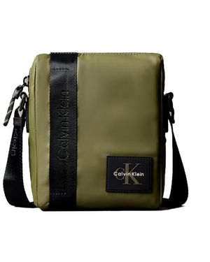 Calvin Klein Borsa Da Reporter Con Patch Logo Monogramma - Verde