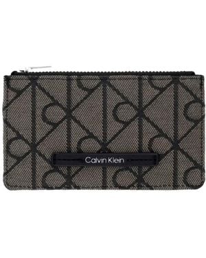 Calvin Klein Portacarte Jacquard Con Emblema - Nero