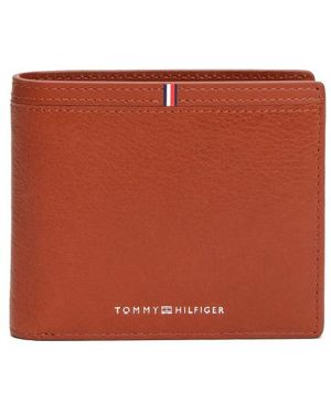 Tommy Hilfiger Cartera Plegable Corporate Con Solapa Y Logo - Rosso