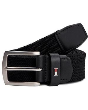 Tommy Hilfiger Cintura Testurizzata Con Fibbia Quadrata - Nero