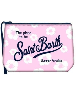 MC2 Saint Barth Borsa Da Toilette Semplice Con Motivo Ibisco Alin001 - Viola