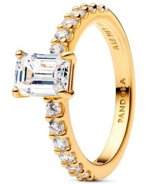 PANDORA Glänzender Rechteckiger Halo-Ring - Mettallic