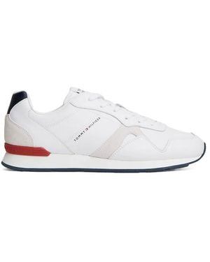 Tommy Hilfiger Ledersneaker Mit Geprägtem Logo - Weiß