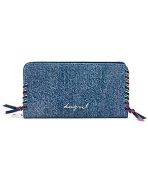 Desigual Mittelgroße Herz-Geldbörse Aus Denim - Blau