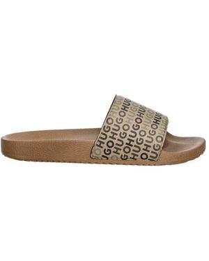 BOSS Infradito Con Stampa Logo Ripetuta - Marrone