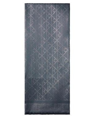 Calvin Klein Sciarpa Con Stampa Del Logo Iconico E Luminoso - Grigio