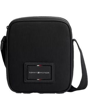Tommy Hilfiger Borsa A Tracolla Mini Reporter Th Foundation - Nero