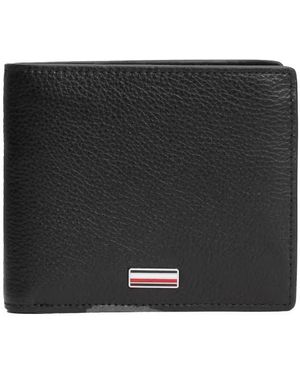 Tommy Hilfiger Faltbare Geldbörse Aus Leder - Schwarz