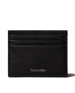 Calvin Klein Porta Carte Con Logo Inciso - Nero
