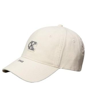Calvin Klein Kappe Mit Gesticktem Logo Aus Gewaschenem Canvas - Natur