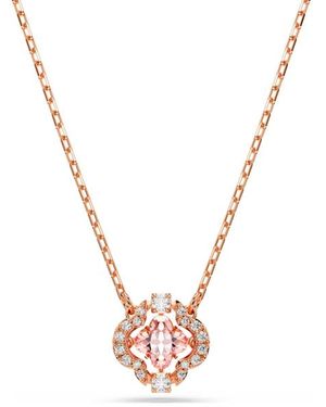 Swarovski Halskette Mit Einem Kleeblatt - Mettallic