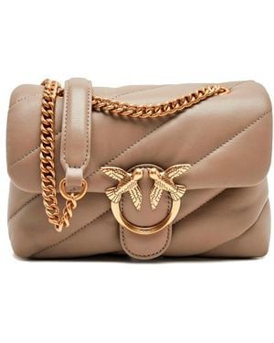 Pinko Mini Borsa A Tracolla Love Puff - Marrone