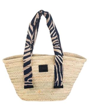 Kbas Tasche Aus Palmen Und Canvas - Natur