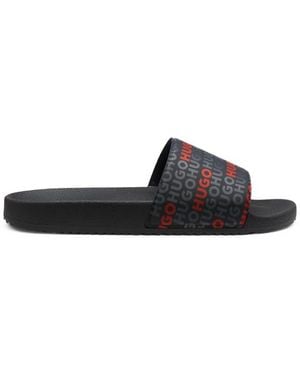 BOSS Infradito Con Stampa Logo Ripetuta - Nero