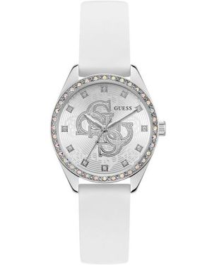 Guess 34 Mm Silikon-Analog-Uhr Gw1042L1 - Mettallic