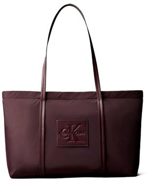 Calvin Klein Borsa Tote Con Logo Monogramma - Viola