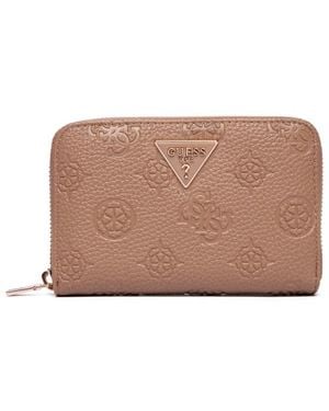 Guess Cresidia Ii Medium Zip Around Wallet - Braun