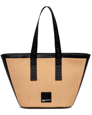 KARL LAGERFELD Borsa Shopper Con Logo - Nero