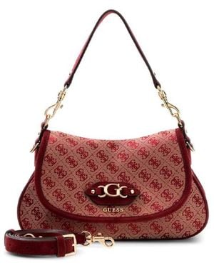 Guess Borsa A Tracolla Samantha Con Falda - Viola