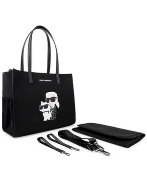 KARL LAGERFELD Borsa Fasciatoio Con Stampa Del Marchio - Nero