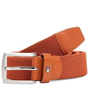 Tommy Hilfiger Cintura Testurizzata Con Fibbia Quadrata - Arancione