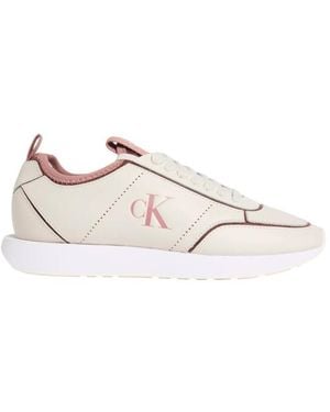 Calvin Klein Retro Runner Sock Patch Schuh - Natur