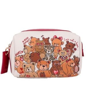 Lola Casademunt Beauty Case Con Stampa Orsacchiotto - Rosso