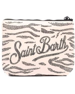 MC2 Saint Barth Borsa Da Toilette Aline Strass Zebra - Neutro