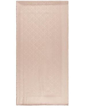 Calvin Klein Sciarpa Con Stampa Del Logo Iconico E Luminoso - Neutro