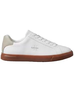 Calvin Klein Ledersneaker Mit Markantem Logo - Weiß