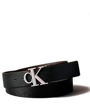 Calvin Klein Cintura Con Fibbia Monogramma - Nero