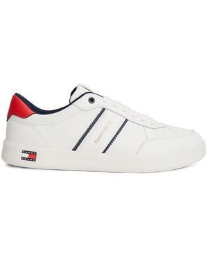 Tommy Hilfiger Leichte Tennisschuhe Aus Leder - Weiß