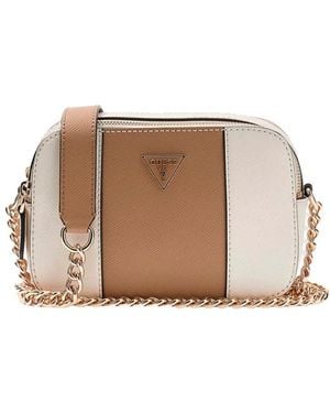 Guess Schultertasche Mit Doppelreißverschluss - Braun