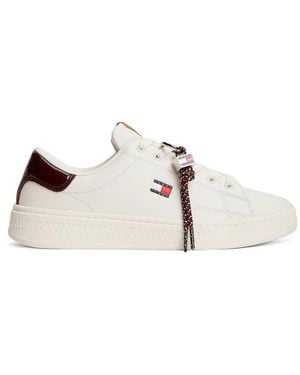 Tommy Hilfiger Tennisschuhe Aus Leder Mit Logo - Weiß
