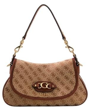 Guess Borsa A Tracolla Samantha Con Falda - Marrone