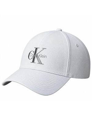 Calvin Klein Twill-Kappe Mit Gesticktem Monogramm-Logo - Weiß