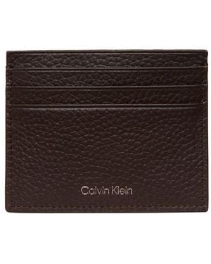 Calvin Klein Porta Carte Con Logo Inciso - Nero