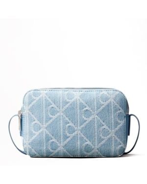 Calvin Klein Ck Bolso Lv04F3430G Ybz Tu Emblem Aop Denim Camera - Blu