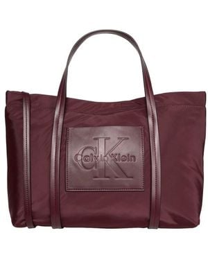 Calvin Klein Kleine Nylon-Tragetasche, Umhängetasche, Schultertasche - Lila