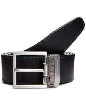 Tommy Hilfiger Cinturón Reversible De Piel Con Hebilla - Nero