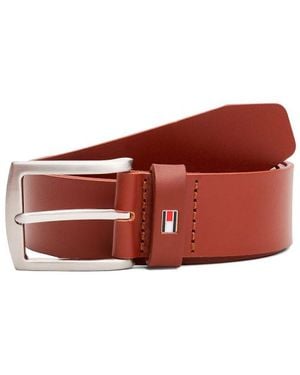 Tommy Hilfiger Cintura Denton Con Logo Sul Passante - Rosso