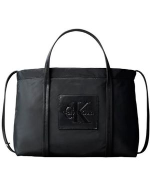 Calvin Klein Kleine Nylon-Tragetasche, Umhängetasche, Schultertasche - Schwarz
