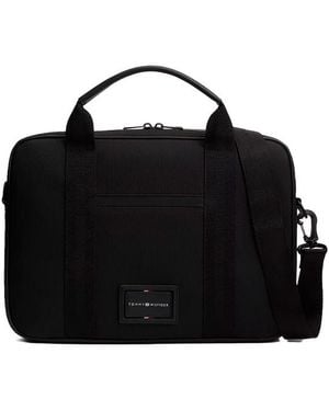 Tommy Hilfiger Stoff-Dokumententasche Mit Aufnäher - Schwarz