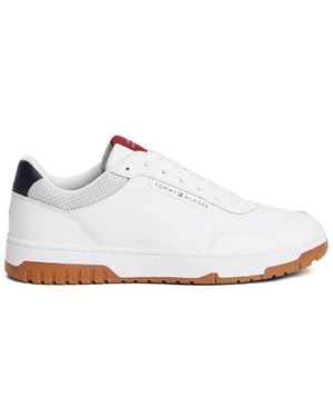 Tommy Hilfiger Ledersneaker Mit Retro-Logo - Weiß