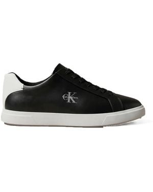 Calvin Klein Ledersneaker Mit Markantem Logo - Schwarz